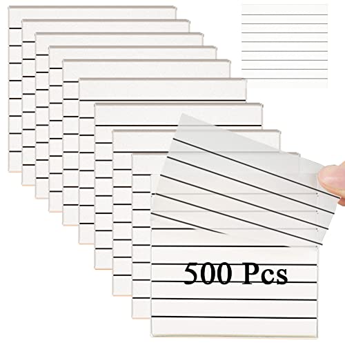 500 Feuilles transparent Sticky Notes,Autocollantes Transparentes,Étanche Réutilisables Autocollantes Sticky Memo,pour Etudiants Bureau,Bloc-notes autocollants avec lignes Cover