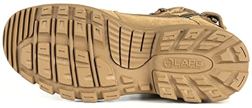 LAPG Men’s Sector 8” Waterproof Side-Zip Duty Boots, Breathable & Comfortable Tactical Hiking Combat Boots for Men, Coyote 7