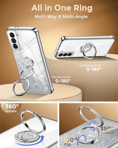 Coque pour Samsung Galaxy S22 avec support bague anti-chute et design cœur - 2