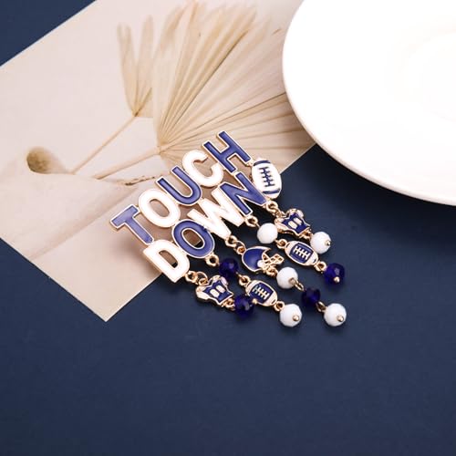 Image of Game Day Brooches for Women Football Brooch Pins Touch Down Brooches Red Black Blue White Team Spirit Accessories Game Day Outfits Football Jewelry Party Favor Gifts