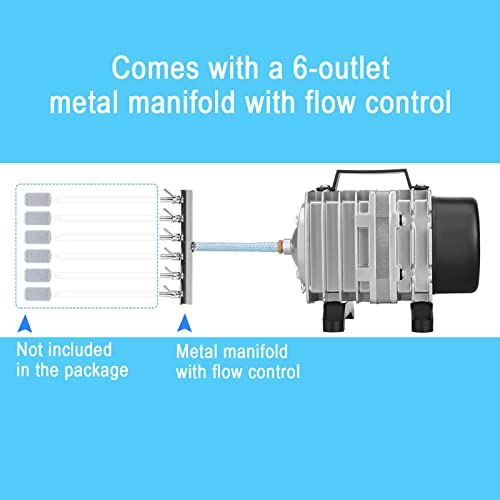 Aquarium Aquamiracle Air Pump For Fish Tank, Hydroponic Fish Tank Air Pump Bubbler Pond Aerator, 600Gph Commercial Air Pump #TOP3