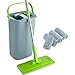 Easygleam Set Mocio Lavapavimenti e Secchio | Mop Pavimenti in Microfibra | Manico in Acciaio Inox | Secchio Lavapavimenti a Doppia Vaschetta Uso Bagnato e Asciutto | 4 Panni Microfibra Inclusi