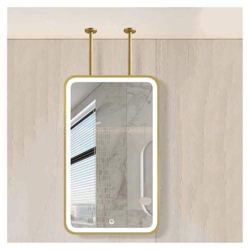 Miroir de plafond flottant à LED rectangulaire doré pour évier - 2