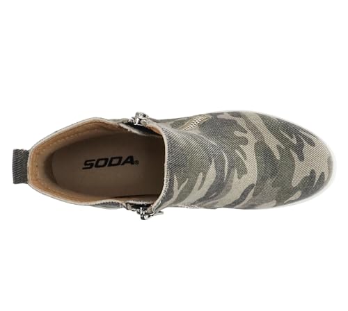 Image of Soda Taylor Hidden Wedge Sole Booties Ankle Heels Sneaker Shoes Side Zipper