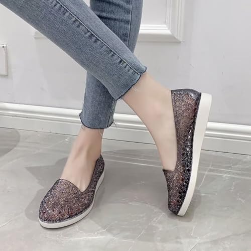 Image of Women's Jelly Sandals Ballet Shoes Slip On Flats Hollow Out Loafers