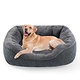 INVENHO Large Dog Beds Large Sized Dog Washable, Orthopedic Warming Soft Sleeping Puppy Bed Durable Pet Bed with Anti-Slip Bottom L(35"x25"x10")