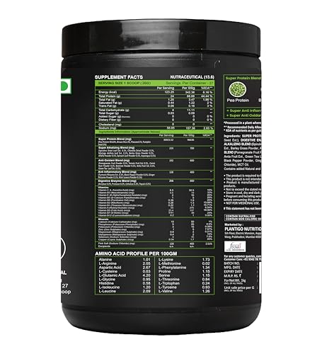 Image of Plantigo Clean Plant Protein Powder | No Preservatives, No Banned Substances | Super Protein Blend - Pea, Brown Rice, Flax | Vegan Green Protein For Men, Women (Swiss Chocolate - 1 kg x Pack of 2)