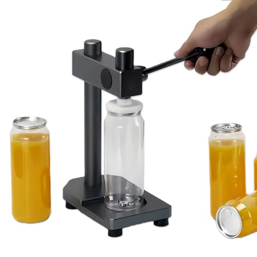 Glowdora Selladora Manual De Latas, Altura Ajustable, Máquina De Envasado Manual, Máquina De Sellado De Latas para Vasos, Uso Doméstico Y Comercial (Selladora De Latas) Black