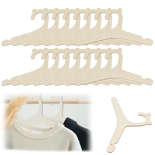 LIQWEI 15 perchas de madera para ropa de bebé, ganchos para pantalones de bebé de 9 pulgadas, ganchos para ropa de bebé, perchas para niños recién nacidos para abrigos, pantalones y chaquetas de niños