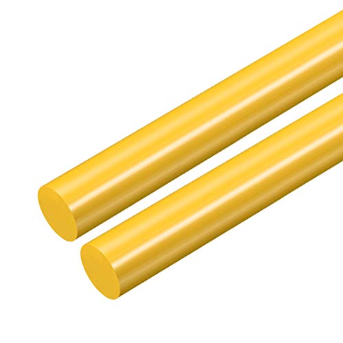 uxcell 2pcs Plastic Round Rod 13/16 Inch Dia 20 Inch Length Yellow (POM) Polyoxymethylene Rods Engineering Plastic Round Bars(20.5mm)