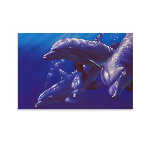 Peinture dauphins Christian Riese Lassen pour créer une ambiance évasion dans votre chambre