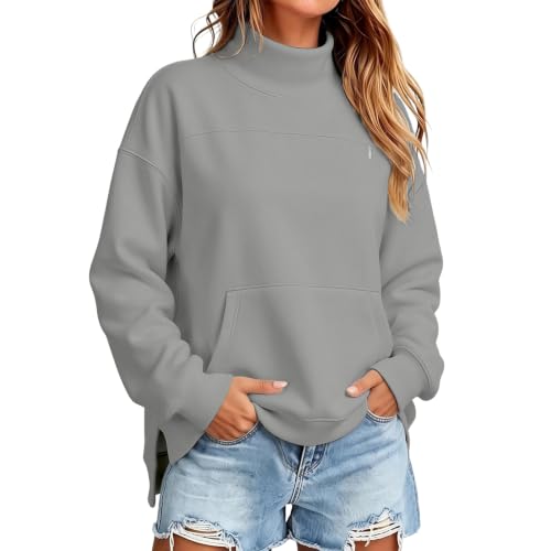 Cat Pouch Winter Kangaroo Pocket Mock Neck Cute Sweatshirts for Women - image 4