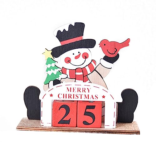 IEEDFJKK Bricolage calendrier de noël ornements décorations de vacances dessin animé bonhomme de neige wapiti détachable Table décor signe barre Navidad nouvel an, Bonhomme de neige