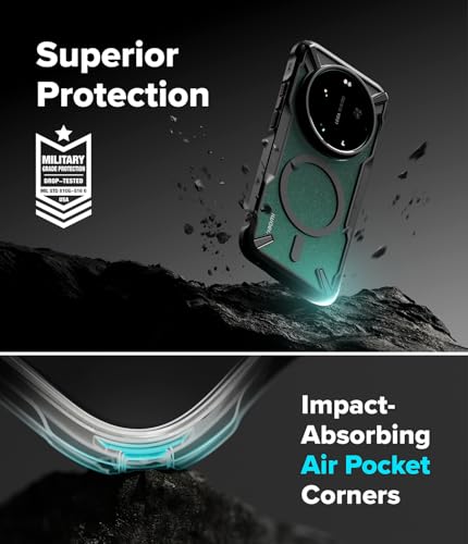 Image of Ringke Fusion-X for Xiaomi 17 Ultra Phone [Heavy Duty X-Buper] Compatible with MagSafe, Rugged Shockproof Protective with Non-Slip Side Grip Case Back Cover - Magnetic Black