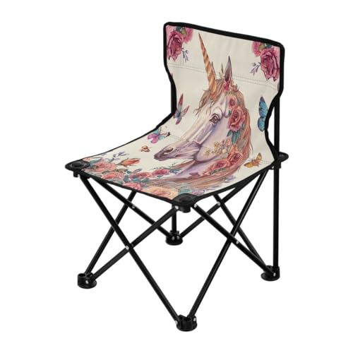 Bayer Design Silla Plegable Para Muñecas – Unicornio Rosa Y Azul Con Ruedas Y Cinturón, Para Muñecas Hasta 46 Cm