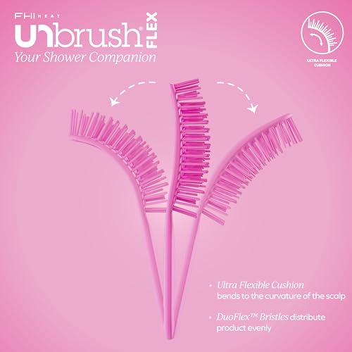 Image of FHI Heat UNbrush Flex Detangling Brush - Ultra-Flexible, Pain-Free Hair Brush Detangler with DuoFlex Anti-Static Bristles for Removing Tangles, Massaging Scalp & Faster Styling