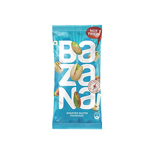 Image of Bazana Roasted & Salted Pistachios | Healthy Vegan & Keto Snack | Crunchy Protein-Rich Pista for Snacking, Cooking & Gifting | 18g x 15 Packs