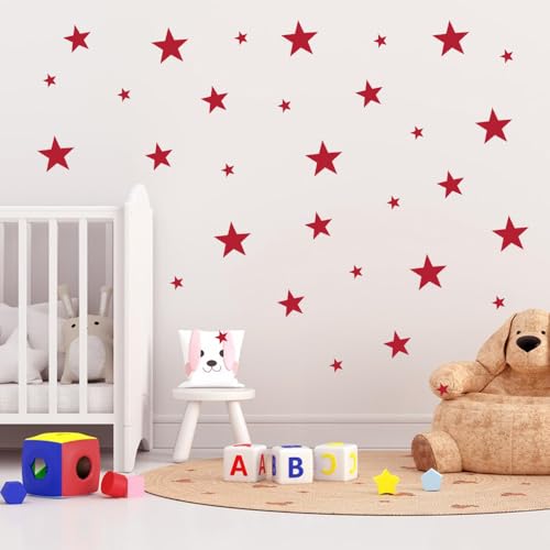 155 Pzs Vinilos Decorativos Estrellas Rojas para Pared