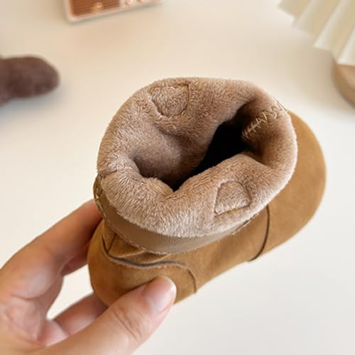 Ankle Cowboy Boots for Girls Faux Suede Flat Mid Calf Boots Pull on Round Toe Short Booties Comfort Fall Winter Shoes3