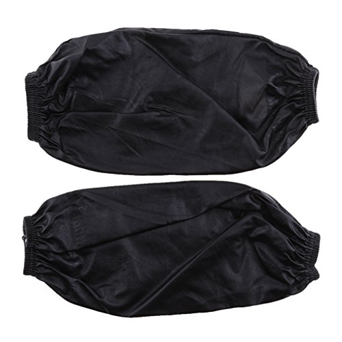 1 par de mangas de cuero impermeable cocina cocina Oversleeve negro Cover