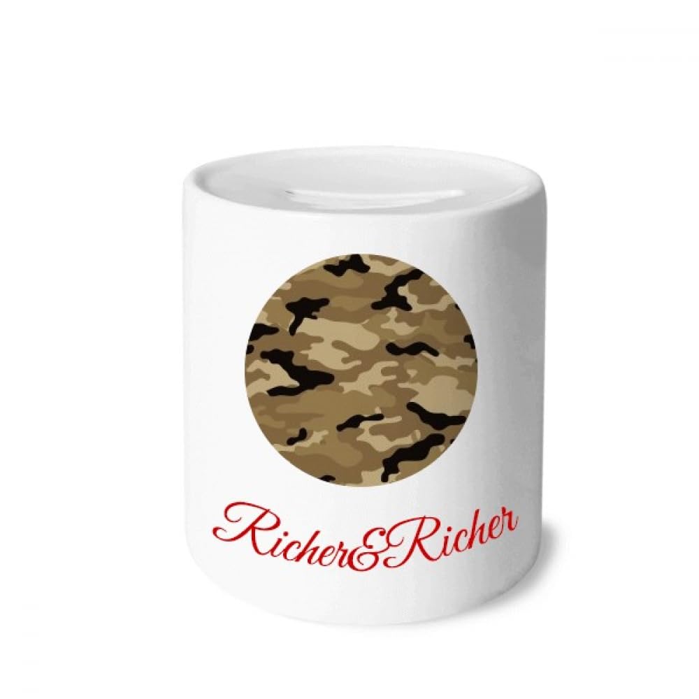 Tirelire motif camouflage grain riche boîte de rangement monnaie en céramique pour bureau