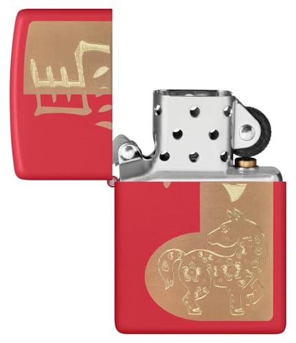 Encendedor Zippo rojo mate horóscopo chino caballo miniatura 3