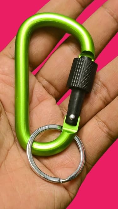 Aluminium Carabiner D Ring Spring Snap Hook Keychain Clip, Heavy Duty Buckle for Hiking, Camping, Fishing, Travel, Riding & Pet Lead, (5 Pcs, Random Color)-picture-23