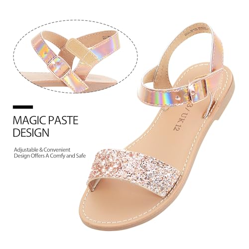Girls Sandals Open Toe Summer Flats Dress Sandals3