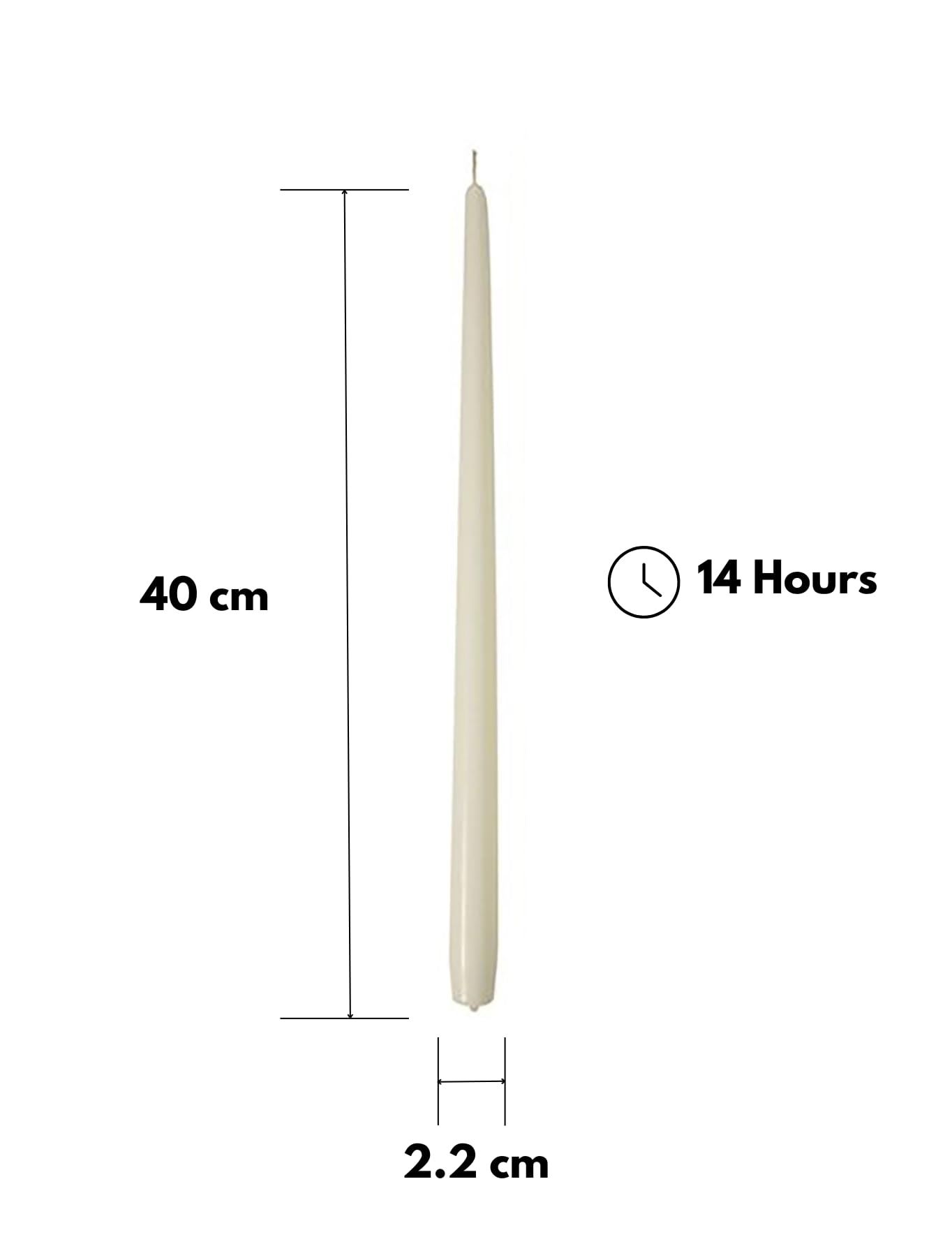 Lot De 6 Bougies Coniques Risthò - Cire Blanche 22 X 40 Cm - Sans Fumée - Idéales Pour Mariage