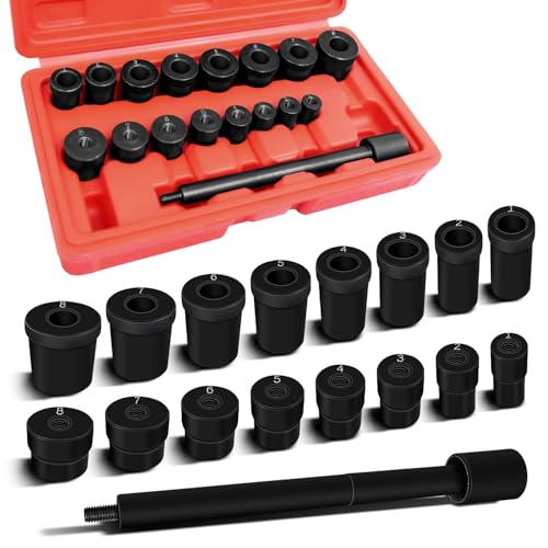 Image of 17PCS Universal Clutch Aligning Kit, Flywheel Pilot Hole Clutch Drive Plate Alignment Tool for Centered Accurate Installation, Pilot Bearing Corrector Set Transmission Repair Accessory