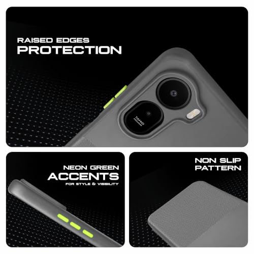 Image of AIBEX Premium Back Cover Case Compatible for Redmi A7 Pro 5G / A7 Pro 4G / Poco C85X 5G|Scratch & Drop Tested Shockproof Matte Texture Case Soft Microfibre Lining Slim Fit Cover Anti-Scratch - Grey