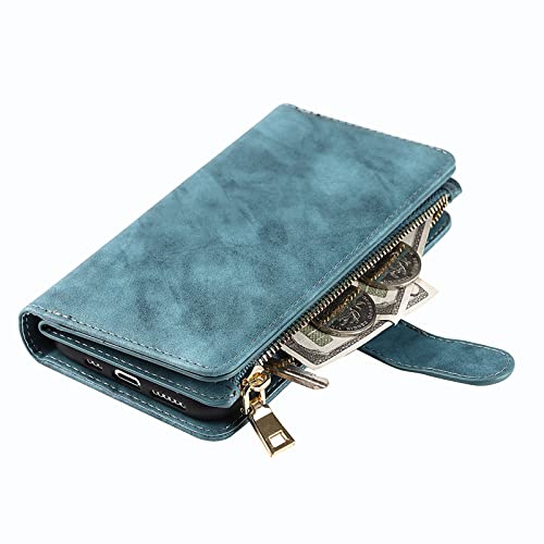 Jaorty Iphone 11 Phone Case Wallet For Women Men With Credit Card Holder, Iphone 11 Crossbody Case With Strap Shoulder Lanyard, Zipper Pocket Pu Leather Cases For Iphone 11,6.1 Inch Blue #TOP3
