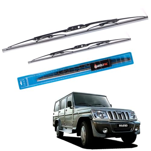 Image of Windshield Car Wiper Blades Metal Frame Water Repellant Cleaning Wiper Blades Refills Best for Mahindra Bolero (2000 Onwards) Dr 16 inch /Pa 16 inch
