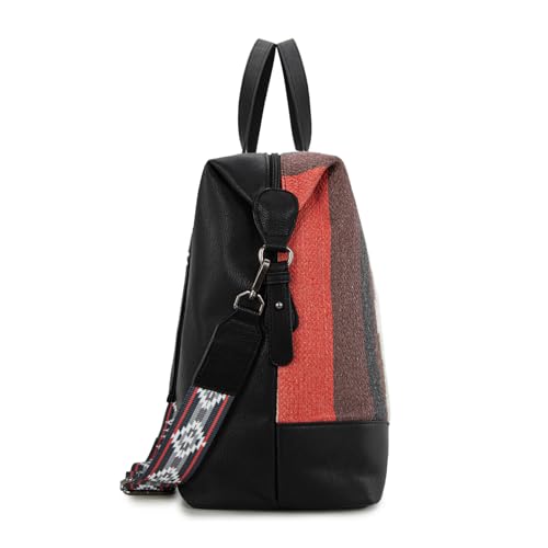 Wrangler Western Travel Weekender Bag Designer Aztec Duffel Bags for Women, Black2
