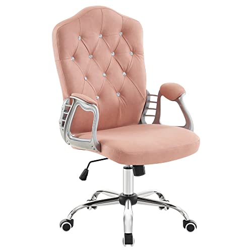 Barberpub Manicure Adjustable Lumbar Support Work Chair, Cute Swivel Rolling Nail Chair, Ergonomic Chair With Armrest 3535 (Pink) #TOP16