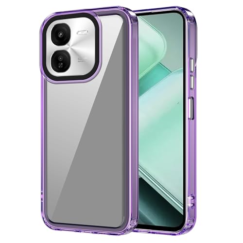 Image of amazon basics Back Case Cover for iQOO Z9x 5G | Compatible for iQOO Z9x 5G Back Cover | Case Cover with Camera Protection | (TPU + PC | Translucent Purple)