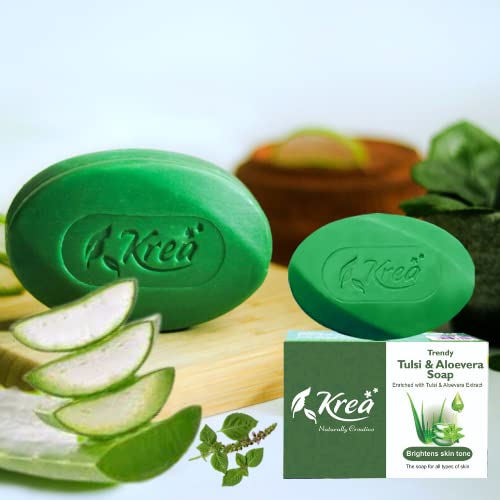 Buy Krea Trendy Tulsi & Aloevera Soap (Pack of 5 Soaps) Online at