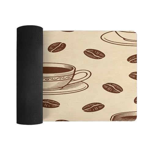 Escritorio Beige Marrón Alfombrilla Grande Impermeable miniatura 3