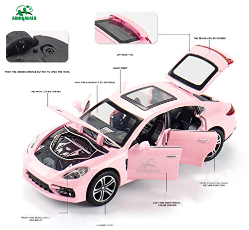 Image of 1:24 Porsche Palamela Alloy Model Car Diecast Toy Collection Sound&Light Gift,Multicolor