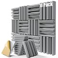 18 Pack Sound Proof Foam Panels for Walls, 12" x 12" x 2" Self-Adhesive Acoustic Panels, High-Density Soundproof Wall Panels for Studio Home and Ceilings (Gray)
