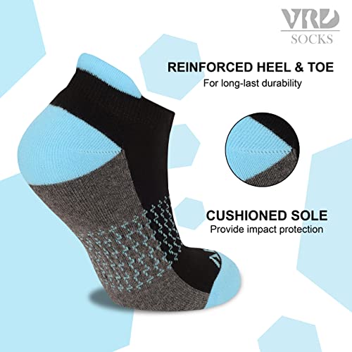 Image of VRD Womens Ankle Socks, Bamboo Rayon 6-Pairs Athletic Running Low Cut Socks With Tab