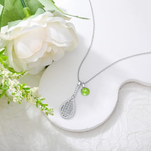 Tennis Necklaces for Women Tennis Gifts Tennis Silver Necklace Sports Lover Jewelry Graduation Gift for Tennis Lover4