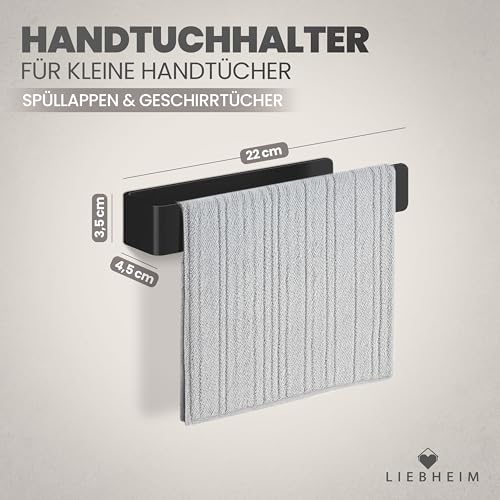 LIEBHEIM Duschablage Edelstahl schwarz Handtuchhalter Aluminium schwarz 22 cm