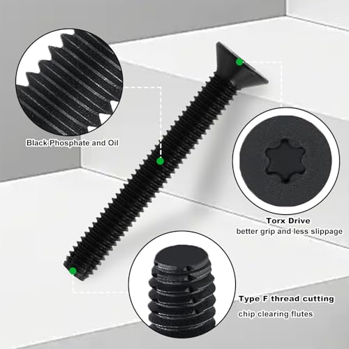 Image of 300 Qty 5 /16-18 x 2-1 /2 inch Trailer Deck Screws Self Tapping, for Trailer Decks|Black Phosphate Finish | T40 Star Drive | Type F