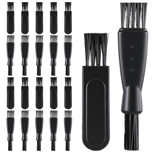 XLIUAX 20 Pcs Mens Electric Shaver Cleaning Brush, 2 Styles Mini Double Head Shaving Cleaning Brushes Hair Remover Shaving Razor Brush for Razor Shaver Trimmer Hair Clipper