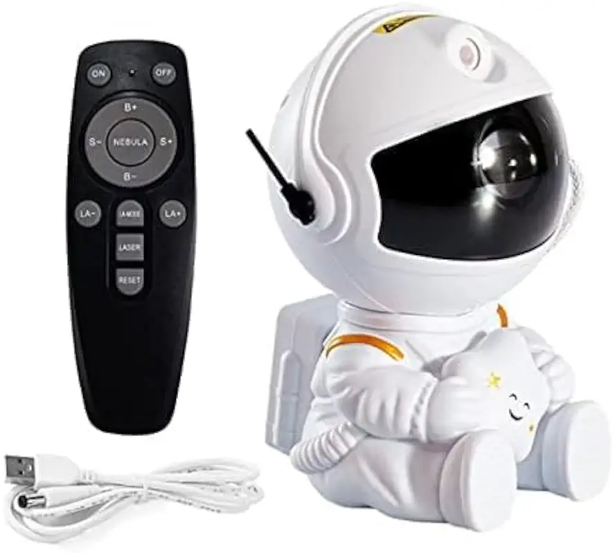 Projetor Astronauta Transforme Seu Ambiente em uma Galáxia Estrelada! Controle Remoto Alimentação USB