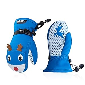 Vgo 1Pair Age 3-4 -20℃/-4°F Warm Kids Ski Gloves,Winter Snow Gloves,Outdoor Gloves,3M Thinsulate Waterproof Gloves(S…