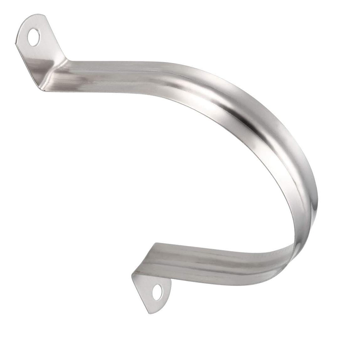 TOP-VIGOR 100mm(4") Rigid Pipe Strap, 2 Holes 304 Stainless Steel Tension Tube Clip Clamp for Fixing Tube Pipe Wire — image 1