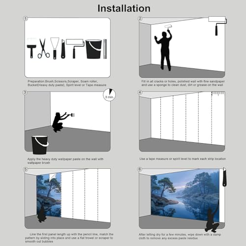 Poster géant mural personnalisé 3D bleu pour salon moderne - 8