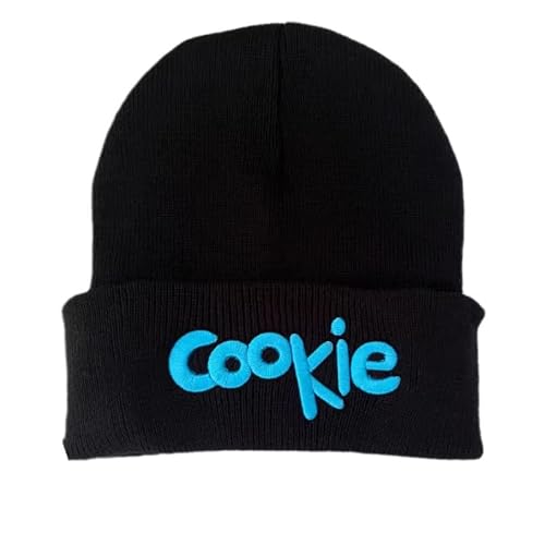 Chapeaux tricotés brodés d'automne et d'hiver pour hommes, bonnets pour femmes, 3D acrylique dopamine couleur chaude pull chapeau en laine noir, noir, Taille unique